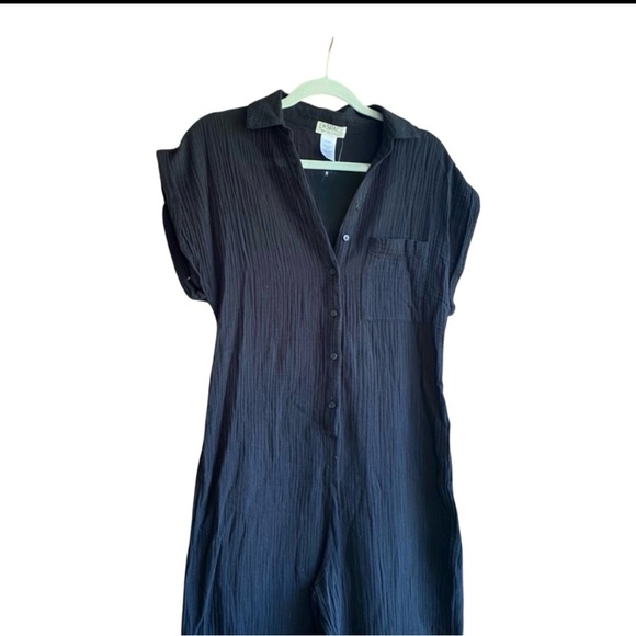 L*Space Classic Black Stacie Gauze Wide Leg Jumpsuit Coastal Coverup - Picture 4 of 8